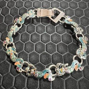 Mermaid Bracelet Multicolored Made of Sterling Silver